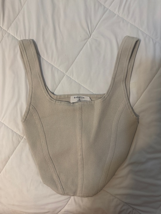 Babaton Tops - Babaton Neutral Knit Square-Neck Tank